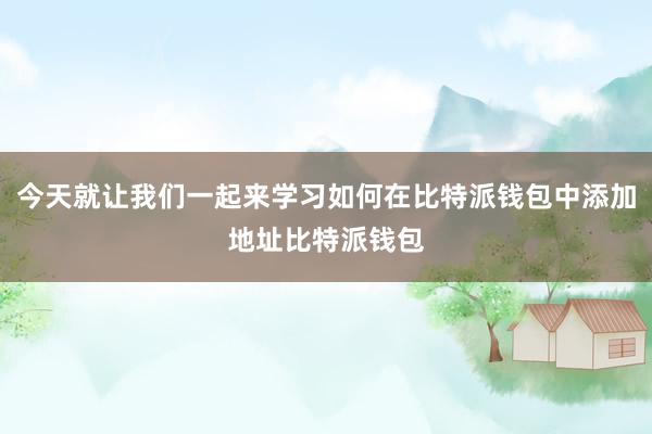 今天就让我们一起来学习如何在比特派钱包中添加地址比特派钱包